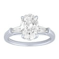 thumbnail image 1 of Lab Created 2.23 CT. T.W. Oval & Baguette Cut Lab Created Diamond Ring in 18K Gold, 1 of 9