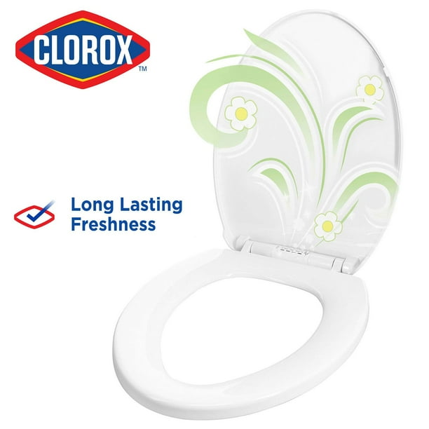 Clorox Antimicrobial Elongated Stay Fresh Scented Plastic Toilet Seat Value Pack