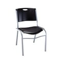 thumbnail image 1 of Lifetime Plastic Stacking Chair /Black & Silver - Commercial, 1 of 8