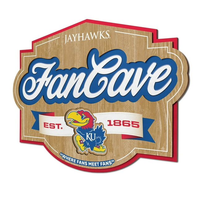 YouTheFan Kansas Jayhawks 17"x12.5" 3D Multi-Layered Fan Cave Sign