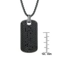 thumbnail image 5 of Men's Black Spinel Dog Tag Pendant Chain Necklace in Sterling Silver, 5 of 7