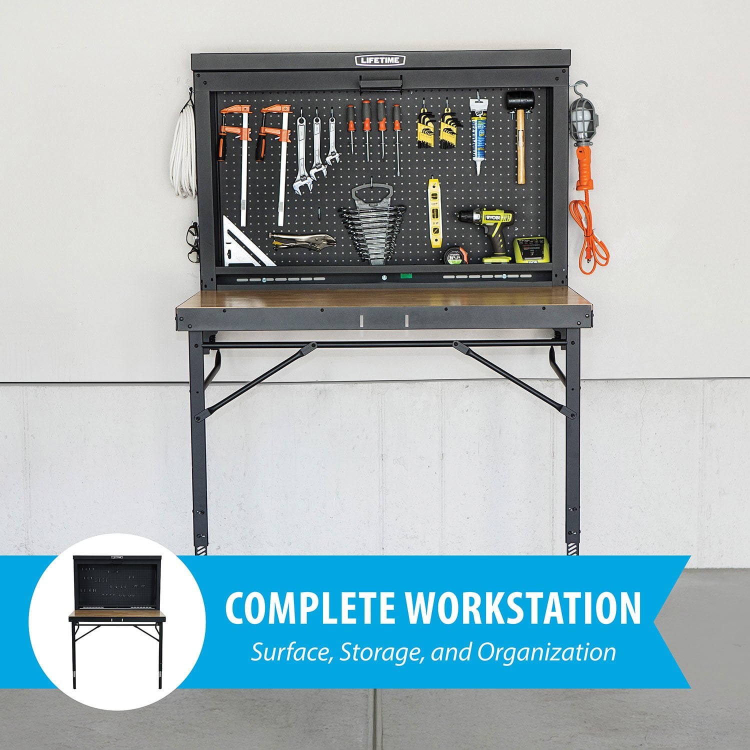 Lifetime Wall-Mounted Powder-Coated Folding Work Table - Samsclub.com