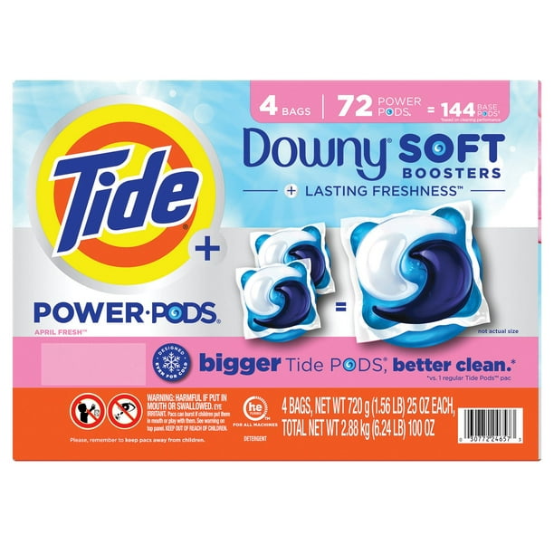 Tide Power PODs Downy Soft Boosters Laundry Detergent Pacs, April