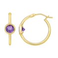 thumbnail image 2 of Round Bezel Set Hoop Earring in 14K Gold, 2 of 3