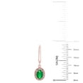 thumbnail image 4 of Oval Cut Genuine Gemstone and 0.16 CT. T.W. Diamond Dangle Earrings in 14K Gold, 4 of 4