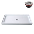 thumbnail image 3 of Streamline 60 in. x 36 in. Alcove Acrylic Shower Base With Left, Center or Right Drain / Glossy Black or White, 3 of 9