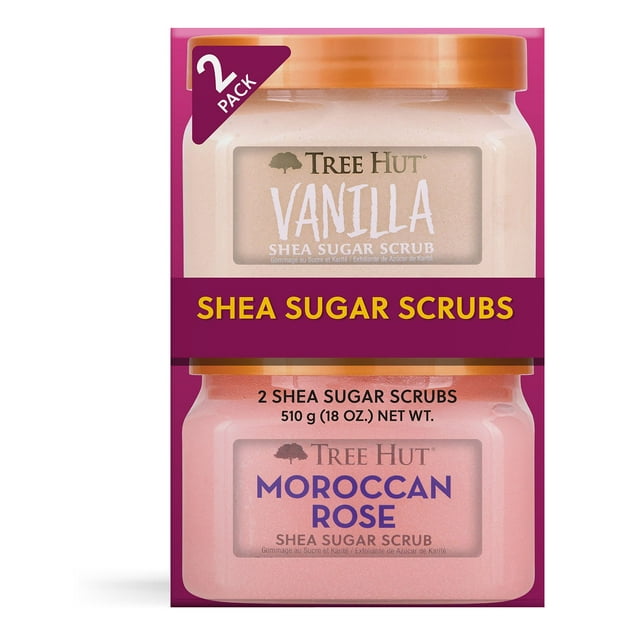 Tree Hut Vanilla and Moroccan Rose Shea Sugar Scrub, 18 oz., 2 pk.