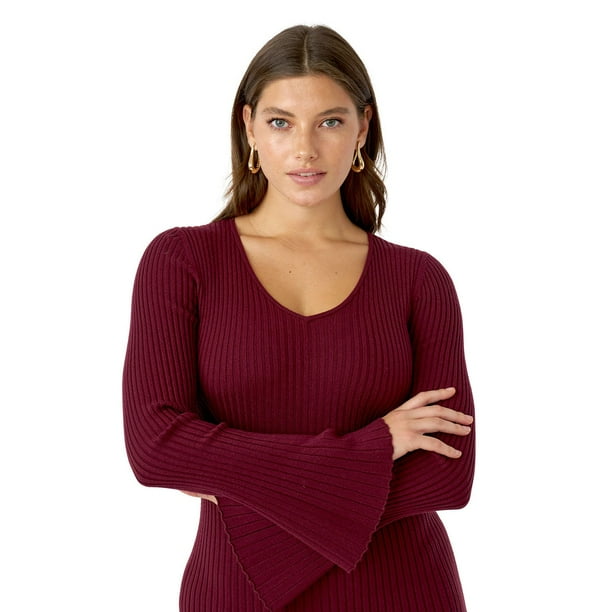 Edited by Hunter McGrady Women's Flare Midi Sweater Dress