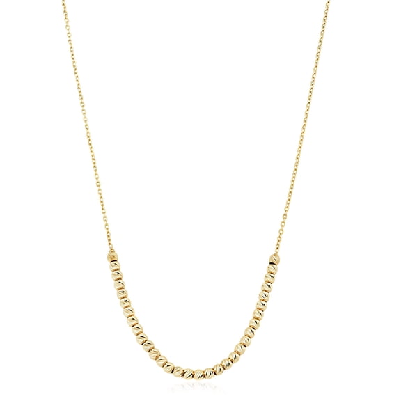 Diamond Cut Bead Adjustable Necklace in 14K Gold