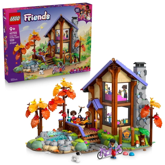 LEGO Friends Cozy Fall Forest Cabin Building Set, 229 pc.