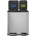 thumbnail image 1 of Simpli-Magic 18.5 Gallon (40L x 30L) Dual Compartment Step Trash Can – Kitchen Garbage Can with Waste & Recycling Bins – Slow-Close Lid, Odor Control, Hands-Free, 1 of 5