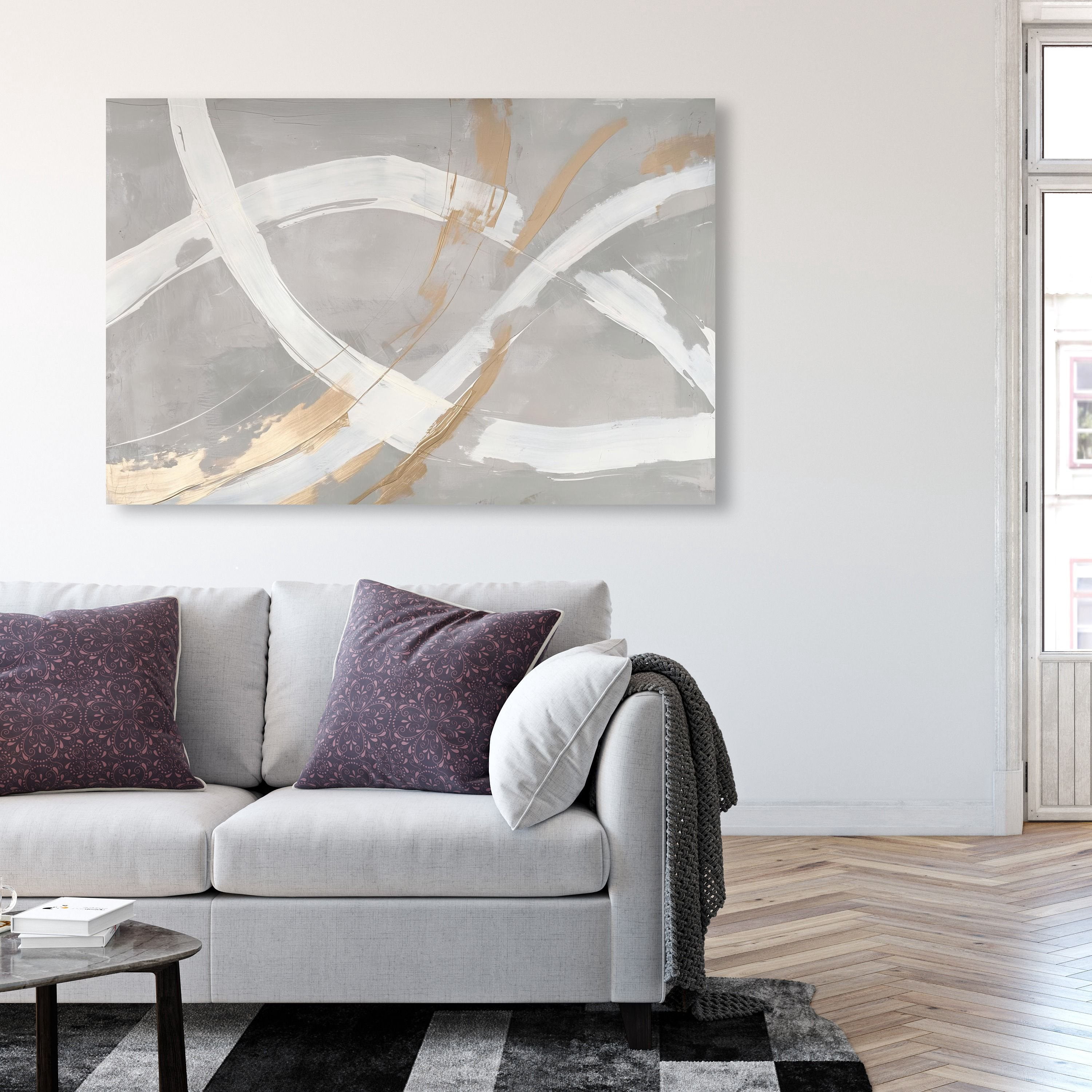 Spirals in Silver Minimal Canvas Print by Oliver Gal Prints