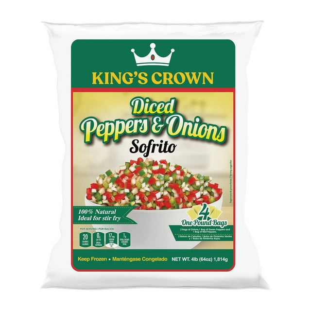 King's Crown Diced Peppers and Onions Sofrito, Frozen, 4 lbs.