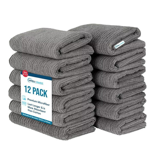 Hometex Microfiber XL Hand Towels, (12pk), 16" x 27", Choose Color
