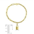 thumbnail image 5 of Paperclip & Cable Chain Bracelet with Padlock Charm in 14K Gold, 5 of 5