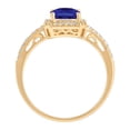 thumbnail image 4 of Lab Created Emerald Cut Gemstone & Diamond Ring in 14K Gold, 4 of 6