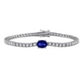 thumbnail image 1 of Lab Created Gemstone & White Sapphire Tennis Bracelet in Sterling Silver, 1 of 7
