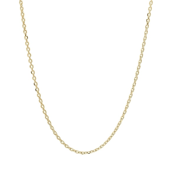 Diamond Cut Cable Link Chain Solid in 14K Gold