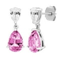 thumbnail image 2 of Pear Cut Lab Gemstone Earring and Necklace Set in Sterling Silver, 2 of 7