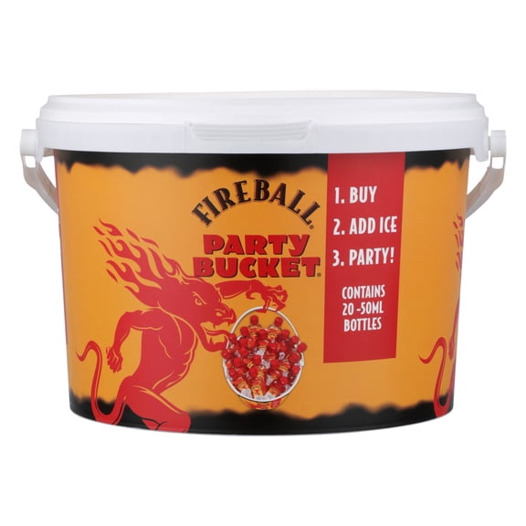 Fireball Cinnamon Malt Beverage Party Bucket, 50 ml bottle, 20 pk.