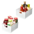 thumbnail image 1 of iDesign Set of 2 White Stacking BPA-Free Organization Bins, 5" H x 8" W x 10" D, 1 of 11
