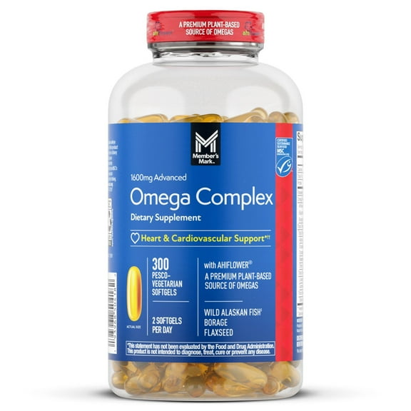 Member's Mark 1600 mg. Advanced Omega Complex Softgels, 300 ct.