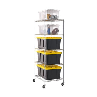 Seville Classics UltraDurable NSF-Certified Steel Tote Shelving, 25" W x 33" D 4 Tier and 5 Tier Options