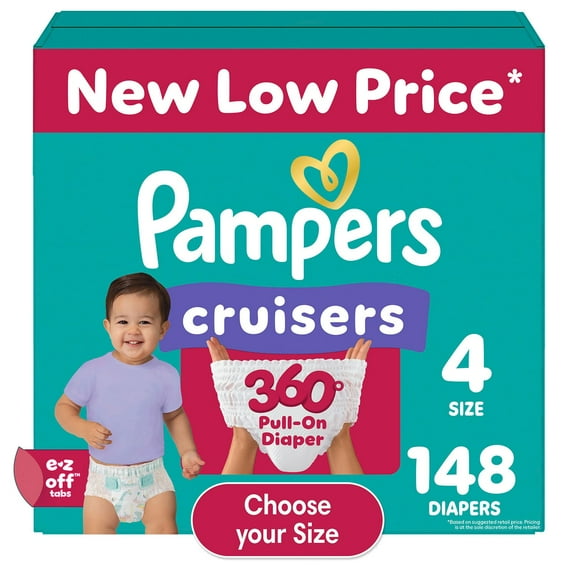Pampers Cruisers 360 Diapers, Sizes 4-7