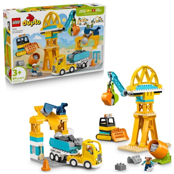 LEGO DUPLO Town 3 in 1 Construction Site and Vehicles, 84 pc.