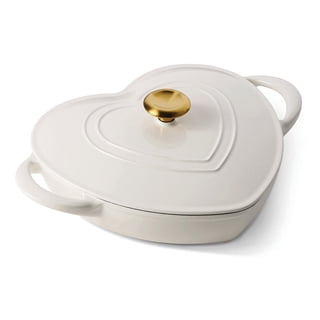 Tramontina 3-Quart Heart Shape Enameled Cast Iron Dutch Oven (Shallow, Oven Safe)