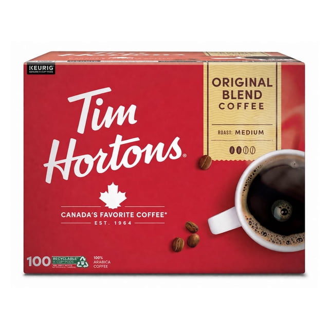 Tim Hortons Medium Roast Premium Coffee Pods, Original Blend, 100 ct.