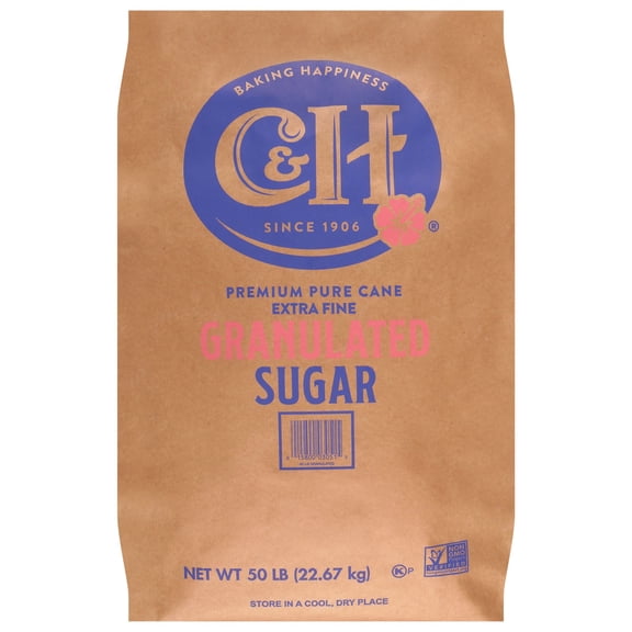 C&H Pure Cane Granulated Sugar, 50 lb.