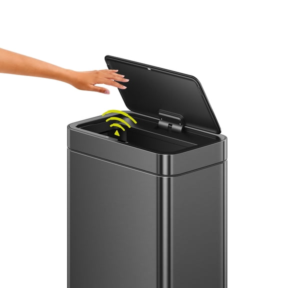 EKO Matte Stainless Steel Motion Sensor Kitchen Trash Can 13.2 Gallon