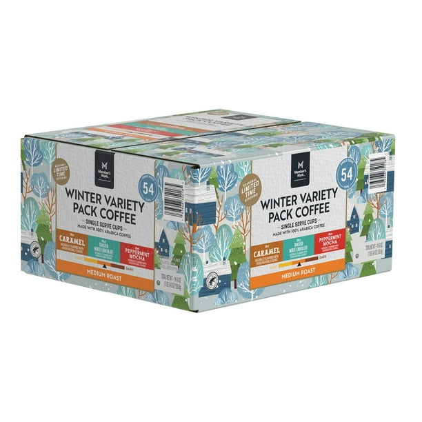 Member's Mark Single Serve Coffee Pods, Winter Variety Pack 54 ct