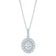 thumbnail image 1 of 1.25 CT. T.W. Oval Cut Halo Diamond Pendant Necklace in 14K Gold, 1 of 4