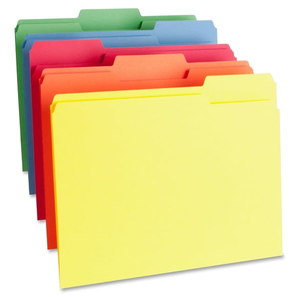 1/3 Tab Cut Letter Recycled Top Tab File Folder, 8.5" x 11", 10% Recycled, 100/Box