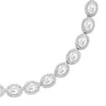 thumbnail image 2 of Oval Cut Lab Created Gemstone Halo Tennis Necklace in Sterling Silver, 2 of 4