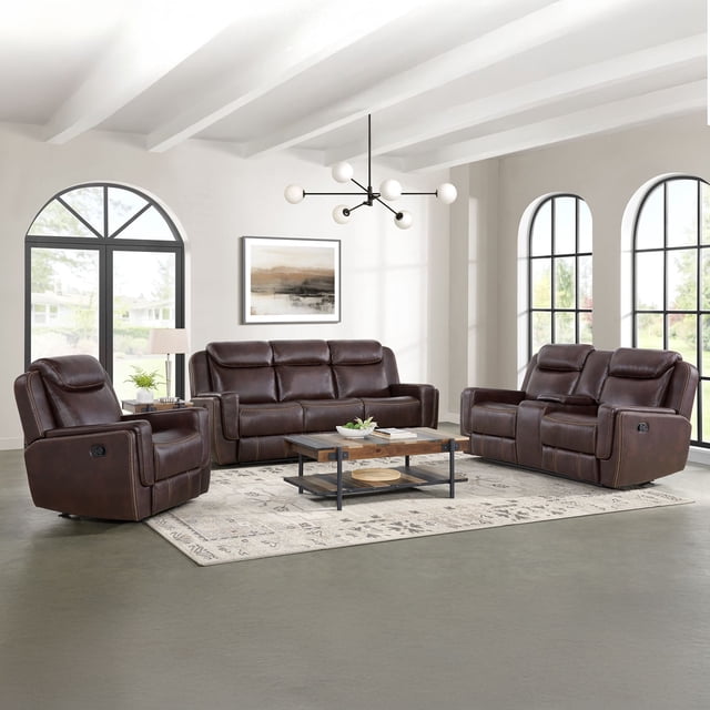 Society Den Lynx Sofa, Loveseat & Recliner Living Room Set