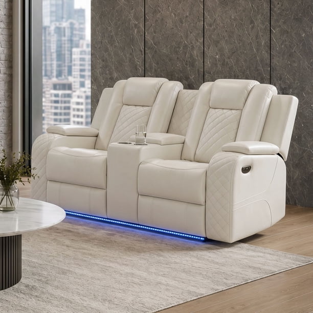 Society Den Amias Power Motion Loveseat with Power Headrest, and