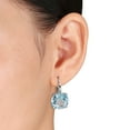 thumbnail image 5 of Cushion Cut Sky Blue Topaz Dangle Earrings in 14K Gold, 5 of 5
