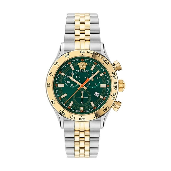 Versace Men's Hellenyium Chrono 44MM Two Tone Bracelet Watch