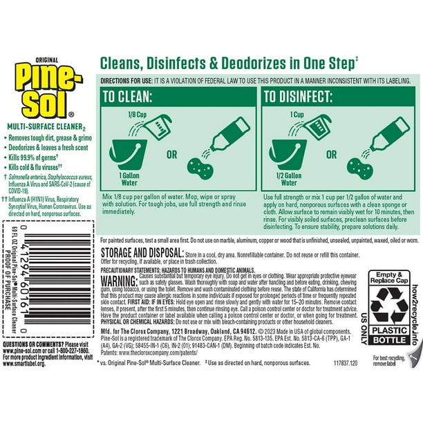 Pine-Sol Multi-Surface Cleaner, Pine Scent, 2 ct., 120 fl