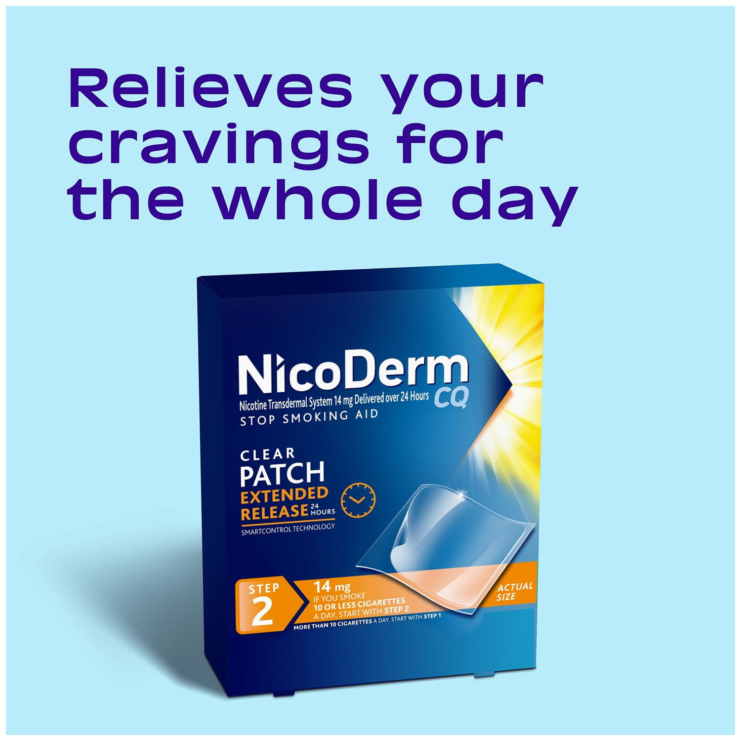 NicoDerm CQ Nicotine Patches, Step 2, 21 ct