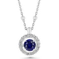 thumbnail image 3 of Round Cut Lab Created Gemstone Dancing Pendant & Earring Set in Sterling Silver, 3 of 8