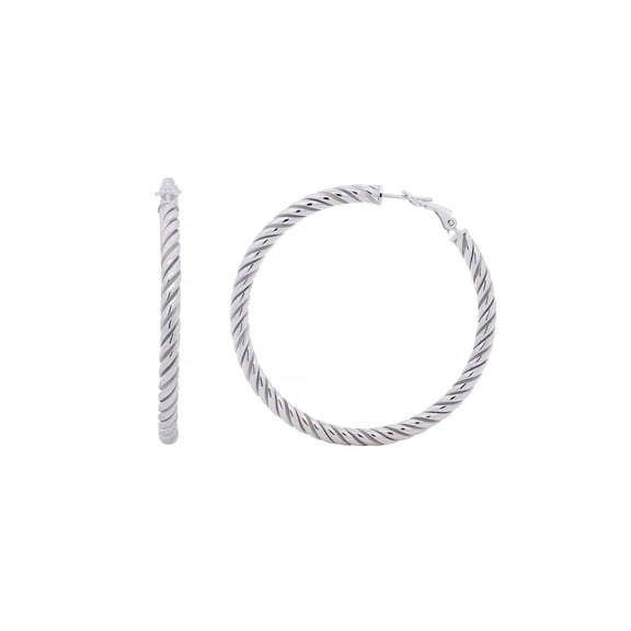 Italian Twisted Hoop Earrings in Sterling SIlver