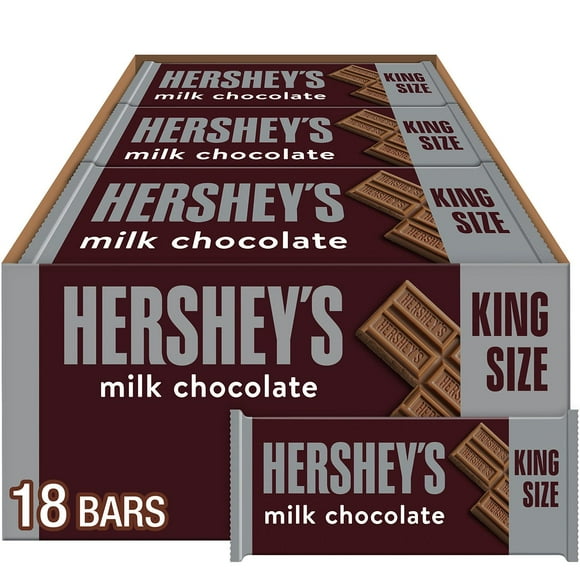 HERSHEY'S Milk Chocolate Candy Bar, King Size, 2.6 oz., 18 pk.