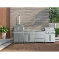 thumbnail image 1 of Thor Kitchen 4-Piece Modular Outdoor Kitchen Island with Liquid Propane BBQ, Wood fuel Pizza Oven, Sink & 3-Drawer Cabinet, 1 of 9