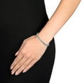 thumbnail image 4 of Sky Blue Topaz and Sapphire Tennis Bracelet in Sterling Silver, 7.75", 4 of 5