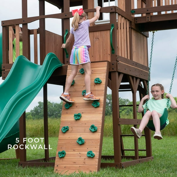 SWA THE SWINGGGR SQUAD ベスト Backyard Discovery Skyfort III Cedar Swing Set with Tube Slide