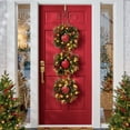 thumbnail image 1 of Member's Mark Pre-Lit 3 Wreath Door Hanger, 1 of 5